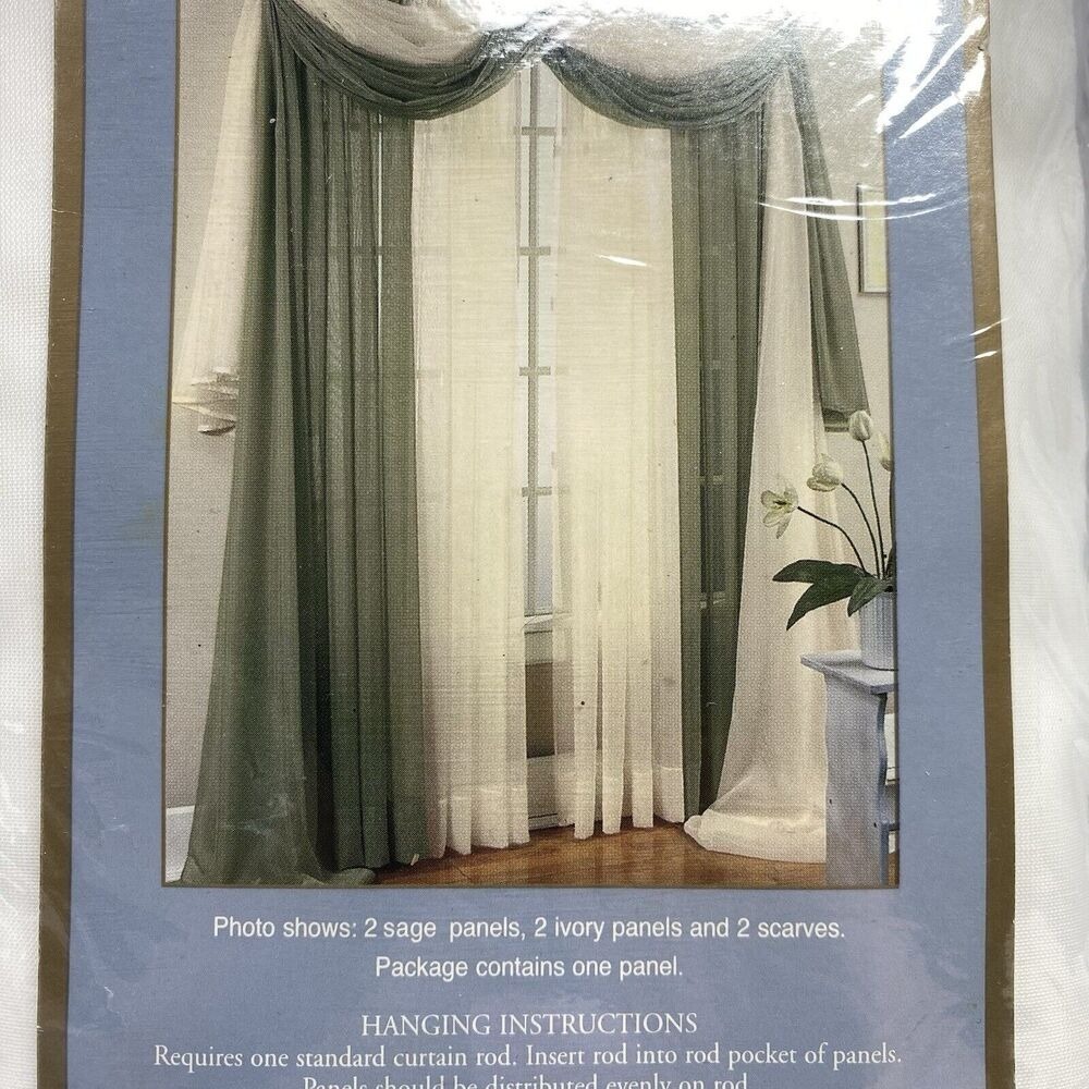 Ellery Homestyles Victoria White Voile Sheer Curtain Panels 6 Yards Set of 2 - Picture 5 of 6